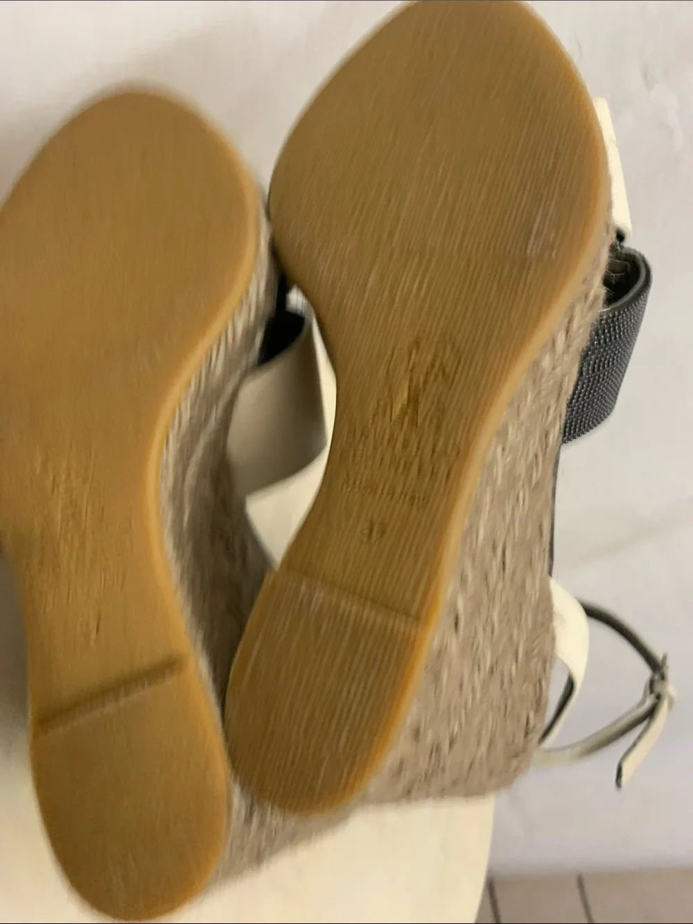 Brunello Cucinelli Espadrille Wedge Platform Crisscross Leather Monilli Beads